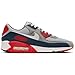 Nike Air Max 90 Men's Shoes (DM0029-005, Light Smoke Grey/Armory Navy/Fire Red/Phantom) Size 8