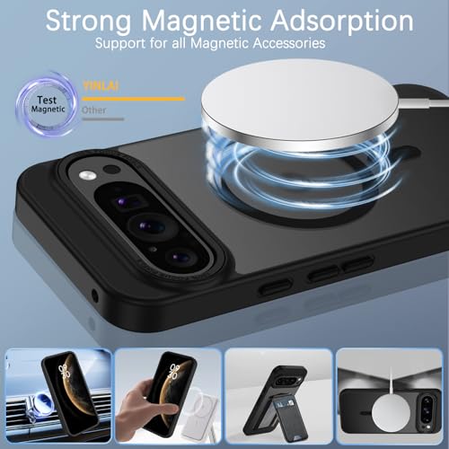 Image of YINLAI for Google Pixel 10 Pro XL Case,Magnetic Compatible with MagSafe, Slim Matte Anti-Fingerprint, Shockproof Full Body Military Grade Protection for Google Pixel 10 Pro XL Cover, Black