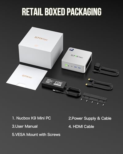 undefined GMKtec Mini PC, K9 Intel Core Ultra 5 125H (Turbo 4.5GHz, 14C/18T) Desktop Computer 1TB SSD 32GB Dual DDR5 5600MHz Dual LAN 2.5G Dual Fan WiFi 6 USB-C BT5.2 USB 3.2 の商品画像 8