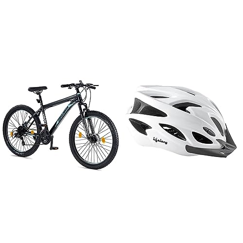 Image of Lifelong Conqueror Freeride Shimano Gear Cycle Adjustable Cycling Helmet with Detachable Visor (LLFAH04, White)