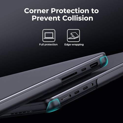 Image of BlueSwan Matte Case Compatible for MacBook Pro 16 inch M5 2026 2025-2021 M4 M3 M2 M1 Pro /Max Chip, A3429 A3428 A3403 A3186 A2991 A2780 A2485, Ultra-Thin Hard Shell Protective Cover, Space Black Clear