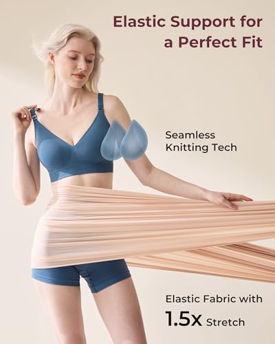 Momcozy CoolFit Nursing Bras for Breastfeeding, Ultra Stretch Seamless Jelly Strip Maternity Bra, Cooling Wireless3
