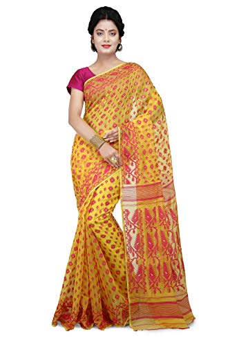 Image of WoodenTant Women's Cotton Silk Saree Without Blouse Piece