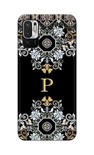 Image of Printed Hard Back Cover Case for Mi Redmi Note 10T 5G | Mi Redmi Note 10 5G Back Cover (Alphabet P) -1803