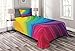 Produktbild ABAKUHAUS Abstrakt Tagesdecke Set, Abstrakte weiche Linien, Set mit Kissenbezug Feste Farben, für Einzelbetten 170 x 220 cm, Mehrfarbig