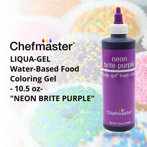 Chefmaster Neon Purple Liqua-Gel® Food Coloring | Vibrant Color | Professional-Grade Dye For Icing, Frosting, Fondant | Baking & Decorating | Fade-Resistant | Easy-To-Use | Made In Usa | 10.5 Oz #TOP6