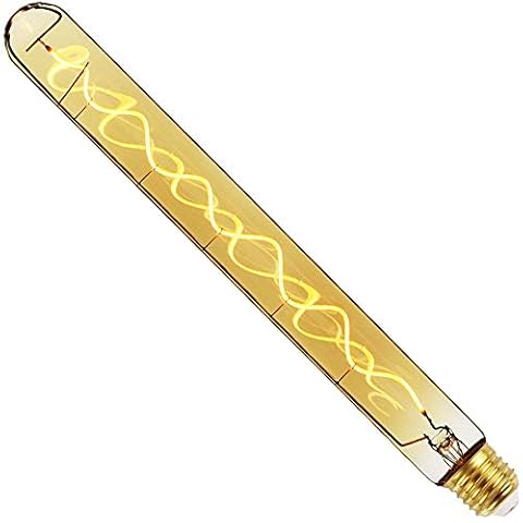 Tianfan Żarówki LED w stylu vintage, długa probówka, 4 W, ściemniany spiralny filament 220/240 V E27, dekoracyjne żarówki Edisona (T32, 300 mm)