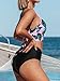 SEASELFIE Women's Two Piece High Neck Bikinis Swimsuits Modest Crop Top Bathing Suits for Teens, Leaves, L