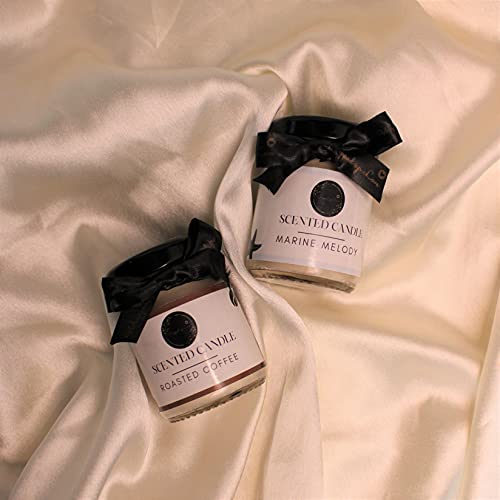 Image of Mini Scented Candles (Marine Melody and Roasted Coffee), Pack of 2, 15+ Hour Burn time, Black soot Free, Soy Wax Scented Candle