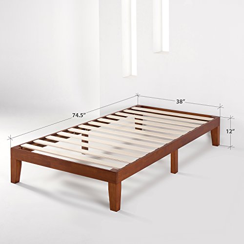 Mellow 12" Classic Solid Wood Platform Bed Frame with Wooden Slats