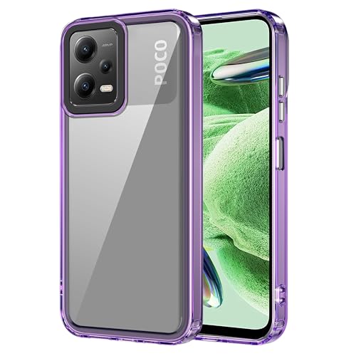 Image of Zapcase Back Case Cover for Poco X5 5G | Compatible for Poco X5 5G Back Cover | Case Cover with Camera Protection | (TPU + PC | Translucent Purple)