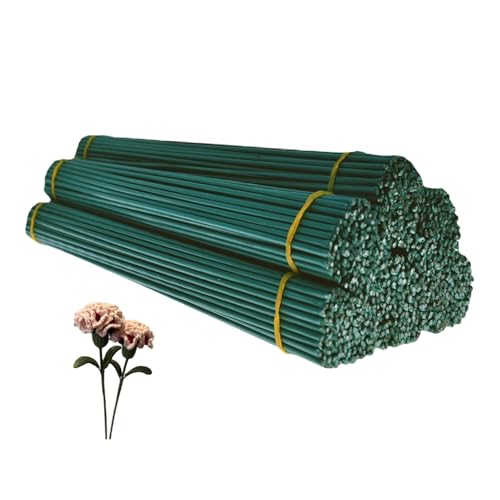 GEIWOGUO 100 Pcs 30cm/11.8inch Green Flower Stem Sticks DIY Floral Material Handmade Wire Stem Accessories
