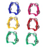 iplusmile 6個 オルフダブルロータンバリン 用パーカッション楽器 音感訓練 リズム感育成 ハンドベルおもちゃ パーティーや演奏会に