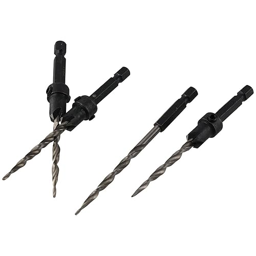 Miniatura 8 de Juego de 9 brocas cónicas para tornillos piloto para disfrutar de un juego universal de fregadero, perfecto con llave hexagonal en L, juego de