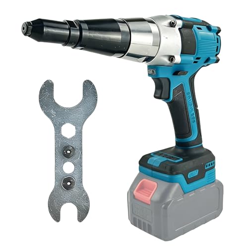 Remachadora de batería compatible con Makita de 18 V, pinzas automáticas para remaches eléctricos sin escobillas, para remaches ciegos de 2,4-4,8 mm (sin pilas)