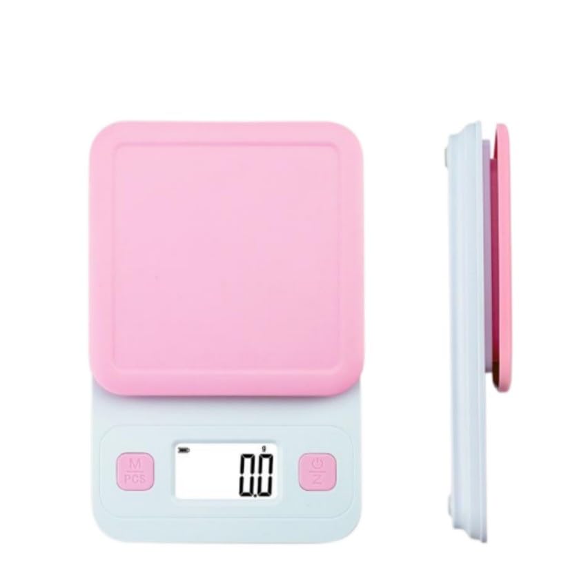 High-Precision Kitchen Scale - 1KG/1G, Suitable for Baking, Coffee and Food Weighing. Made of Plastic, with LCD Display. Factory Wholesale Sales (Pink, 100PACK)