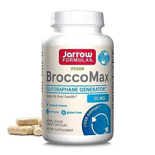 Jarrow Formulas BroccoMax Sulforaphane Generator 35 mg, Sulforaphane Glucosinolate & Myrosinase, Broccoli Seed Supplement for Liver Health Support, 60 Delayed Release Veggie Capsules, 30 Day Supply : Everything Else