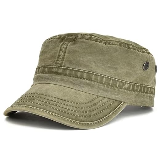BABAHU Casquettes militaires en coton lavé Casquettes de l'armée de cadet Design unique, vert militaire, Taille unique