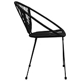 Krzesła ogrodowe 2 szt. PVC rattan czarny do ogrodu, na basen, balkon i taras, krzesło ogrodowe.