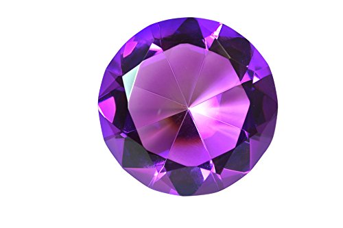 100mm Hot Purple Crystal Diamond Jewel Paperweight 4 Inch Tripact