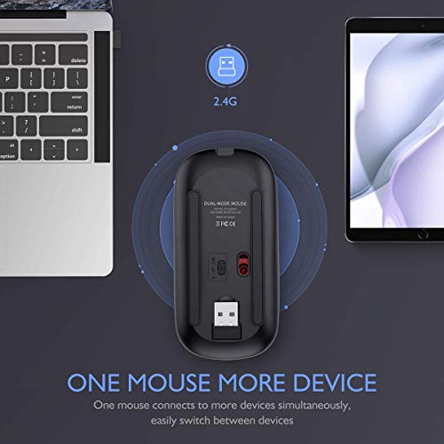 CAICOME Mouse senza fili, ultra sottile, colorato