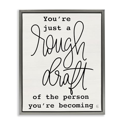 Stupell Industries 'Rough Draft Of Person'�A�t���[�e�B���O�t���[���L�����o�X�A�[�g�A�O���[�A25 x 31�C���`�A�|���₷�����A�č����AFearful Made Creations