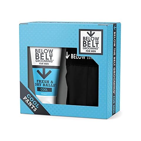 Below The Belt Grooming, Cool Pants Gift Set Includes Fresh & Dry Balls Cool and Below the Belt Cotton Boxer Shorts, Protects against Sweat, Odour and Chafing Cover