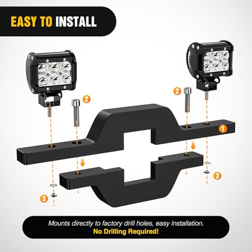 Image of Nilight 1-1 /4 inch Towing Hitch Receiver Mount Bracket for Truck Trailer RV SUV Pick Up fit Dual LED Work Light Reverse Rear Back Up Off Road Lights(Towing Hitch Receiver Mount Bracket) Without Light