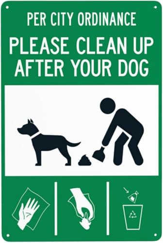 City Ordinance Clean Up After Dog Sign, Retro Aluminum Tin,