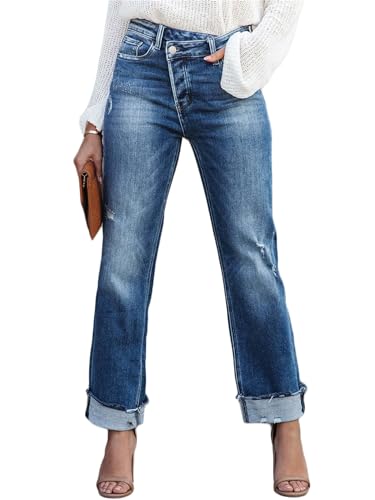 Women's Western Mid Rise Fashion Straight Leg Jeans Summer Ultra Lux Comfort Pants