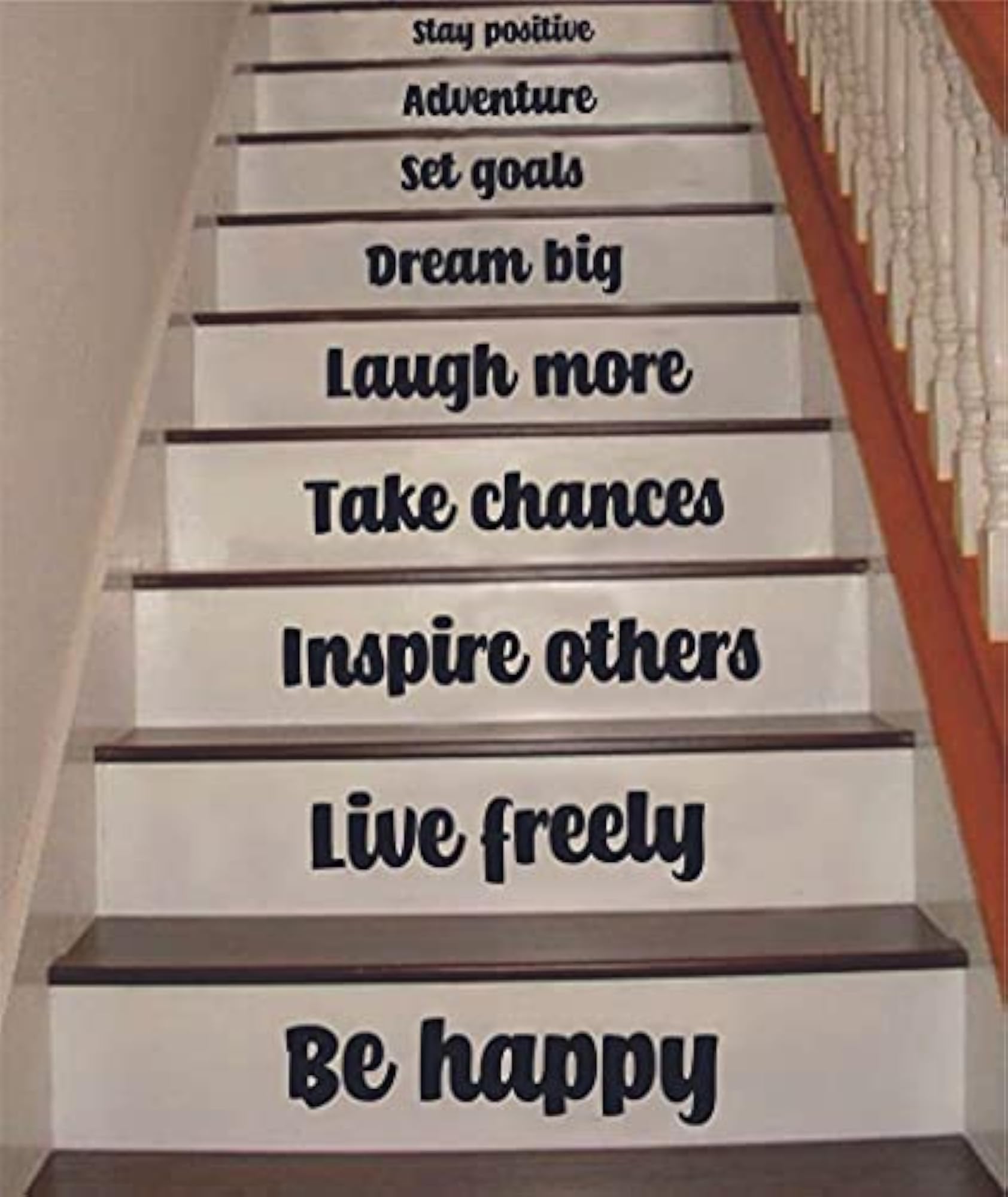 Be Happy Live Free Quotes Stair Stickers