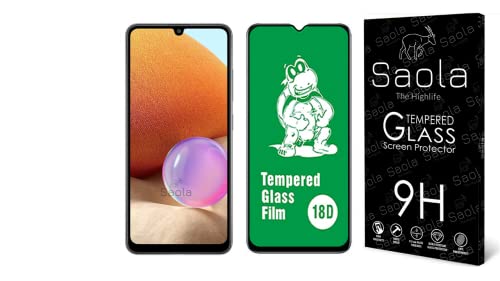 Saola 18D Tempered Glass With Inbuilt Airbag Borders For Samsung Galaxy A32 5G Smartphone(Pack Of 1)With Free Installation Kit. Full Screen Coverage-6.5 Inch
