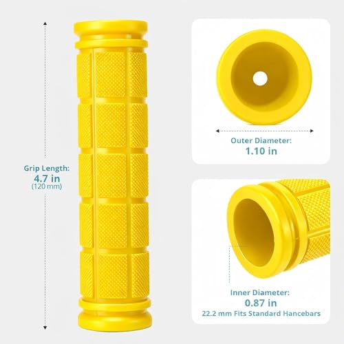 Image of CHUNZEXI 4 PCS Bike Handlebar Grips, Rubber Bicycle Bar Grips Replacement, Non-Slip Handle Grips for Kids Bikes, Scooters, BMX, Mountain & Cruiser Bikes