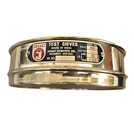 Jayant Test Sieve 200 mm Diameter BBS-500 and ASTM-500, 25 micron Pack of 1 stainless steel Mesh with Brass Frame For Laboratory and Uniform Fabrication for Smooth-Nesting AANIJLAB-image-3