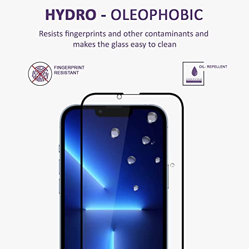 Image of Tempered Glass Screen Protector Compatible for iPhone 13 Pro max, iPhone 14 Plus with Edge to Edge Coverage and Easy Installation Kit, Pack of 1, Black
