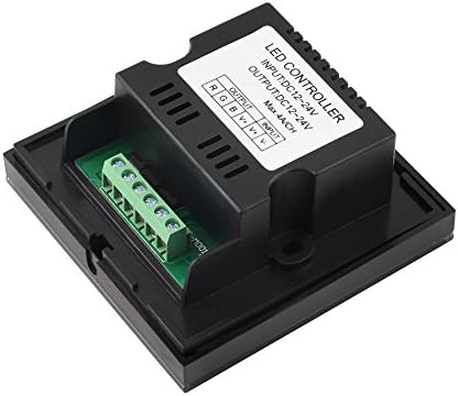 Wall-Mounted Touch Panel RGB Dimmer DC12-24V Full Color Controller for LED Strip Lighting, Black
