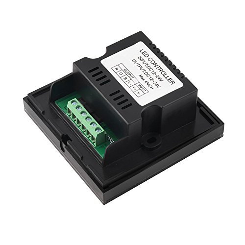 Wall-Mounted Touch Panel Rgb Dimmer Dc12-24V Full Color Controller For Led Strip Lighting, Black #TOP1