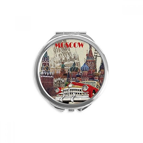 Miroir rond de maquillage portable rouge pour des retouches beauté rapides en voyage