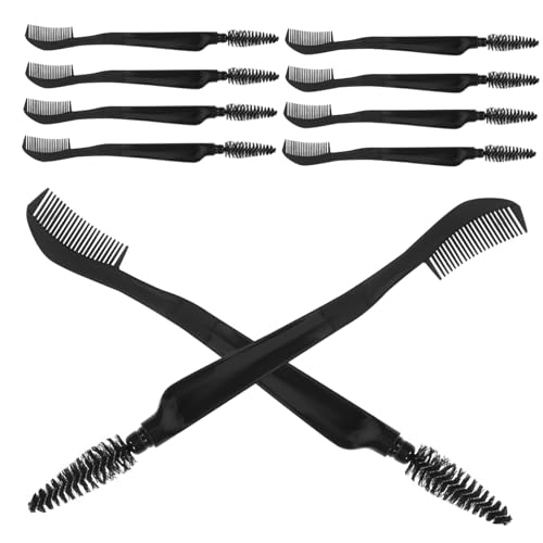 FOMIYES Eyebrow Spoolies Set 10pcs Dual Use Eyebrow Brush and Lash Comb Makeup Tool for Smooth Lash and Brow Styling
