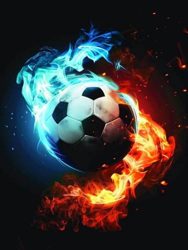 Diamond Painting Football XXL 80x110cm : Kit Broderie Diamant Grand Format pour Adulte