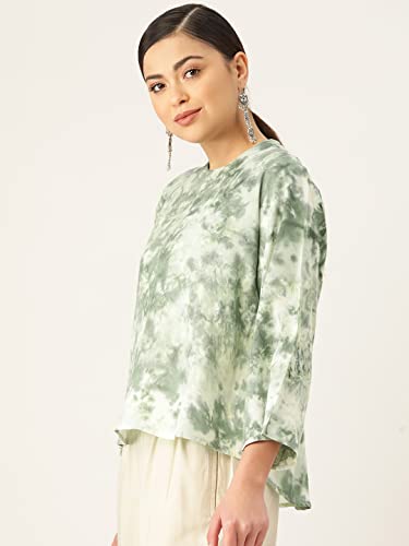 Image of Maaesa Rayon Top (Small, Grey Green)