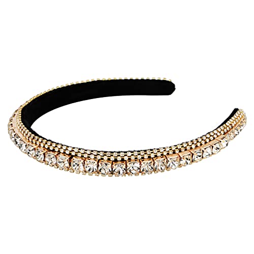 Yission 1Pc Rhinestone Headband For Women Girls Non Slip Head Bands Fashion Jeweled Hairband Sparkly Crystal Headbands For Women Bling Hair Accessories For Women Girls Wedding Prom Holiday(White Rhinestone) #TOP5
