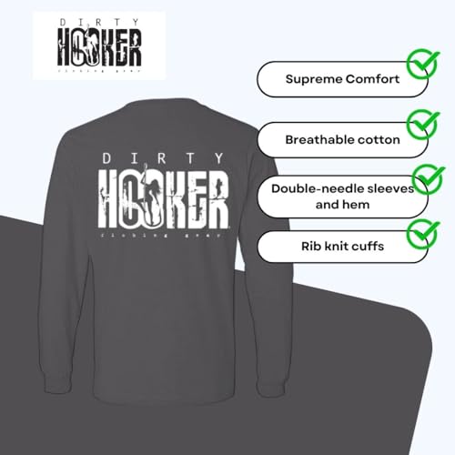 Dirty Hooker Lightweight Long Sleeve Fishing Shirts for Men and Women - Long Sleeve Shirts for Men Classic Logo4
