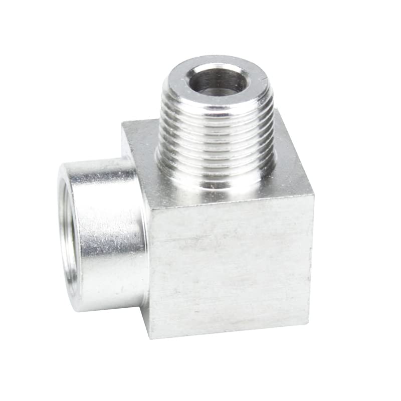 Gomito Filettato Ottone Raccordo a T for tubi ad alta pressione a gomito a 3 vie in acciaio inossidabile con filettatura maschio femmina (Color : Elbow Female-Male, Size : 3/8")