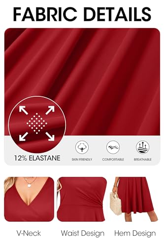 Image of Nmoder Women's Sleeveless A Line Wrap V Neck Little Short Dress Summer Beach Casual Mini Tank Dress