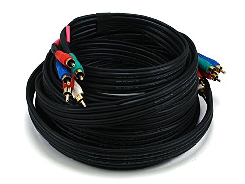 Monoprice 25ft 22AWG 5-RCA Component Video/Audio Coaxial Cable (RG-59/U) - Black