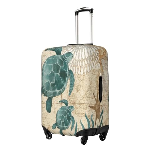 Sea Turtle Starfish Ocean Life Art Luggage Cover Protector Elastic Washable Anti-Scratch Suitcase Covers With Concealed Zipper For 18-32 Inch Luggage Small2