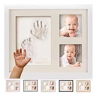 Baby Handprint Footprint Makers Kit Keepsake Photo Framed Pictures for Newborn Boys & Girls, Baby Gifts, Personalized Baby Milestone Gift, Memory Art Picture Frames for Baby Registry Nursery Decor