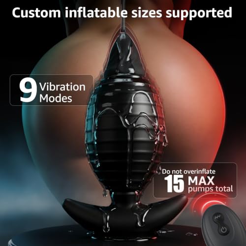 Inflatable Vibrating Butt Plug for Prostate Pleasure 9 Modes - Image 2