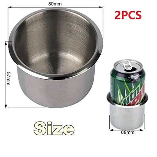 2PCS Portavasos empotrado en acero inoxidable para carro miniatura 2